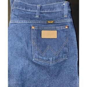 WRANGLER Men's Blue Jeans Denim Cowboy Western Rancher Rodeo Size 42 x 34